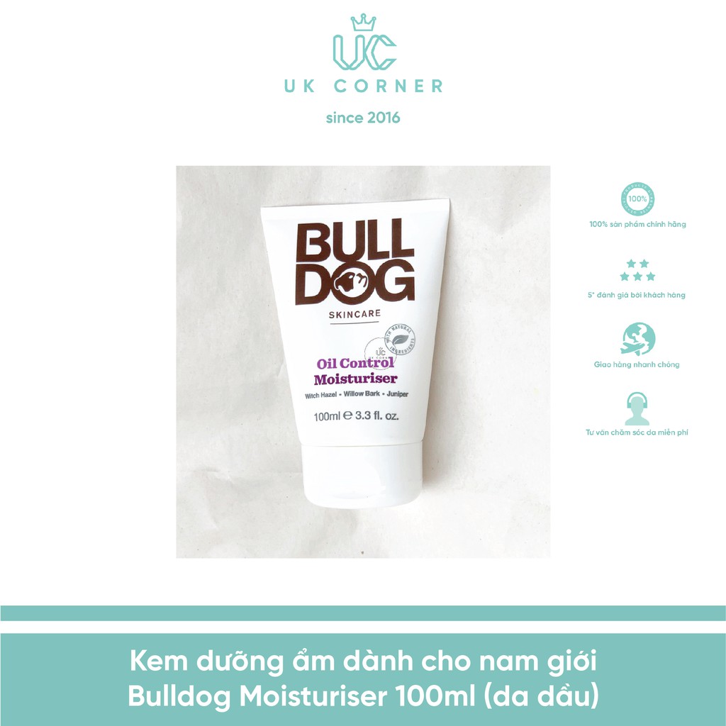 Kem dưỡng ẩm dành cho nam giới Bulldog Moisturiser 100ml