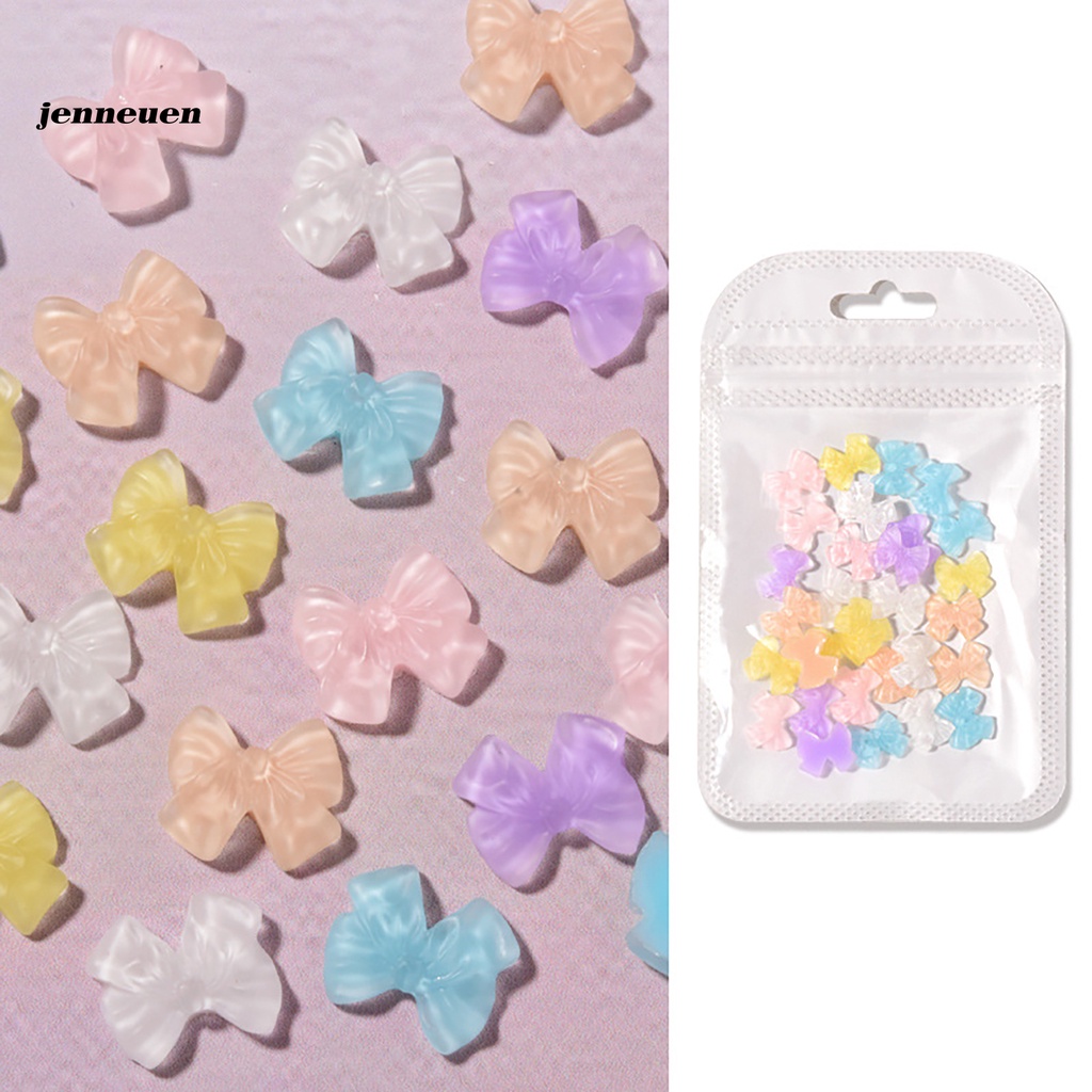 [Hàng mới về] Bộ 30 phụ kiện trang trí móng tay hình nơ mini lấp lánh xinh xắn