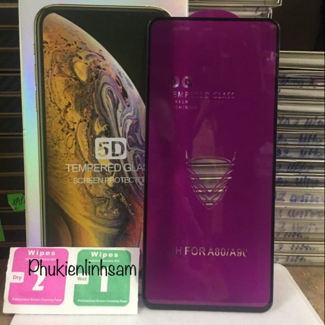 Dán kính cường lực 5D OG cho Galaxy A80/ A90 2019 Full màn hình siêu chịu lực