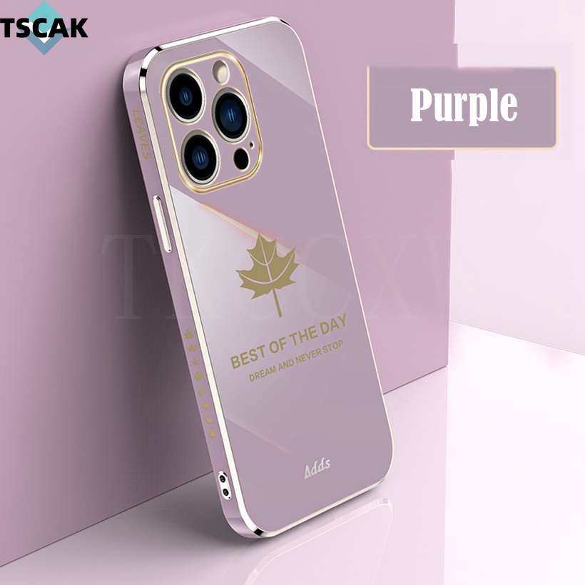 Ốp Điện Thoại TPU Mềm Chống Sốc Họa Tiết Lá Phong Mạ Điện Cho Realme GT2 GT Neo 2 Q5 Pro GT Neo3T GT Neo 3 GT 9i Explorer Master