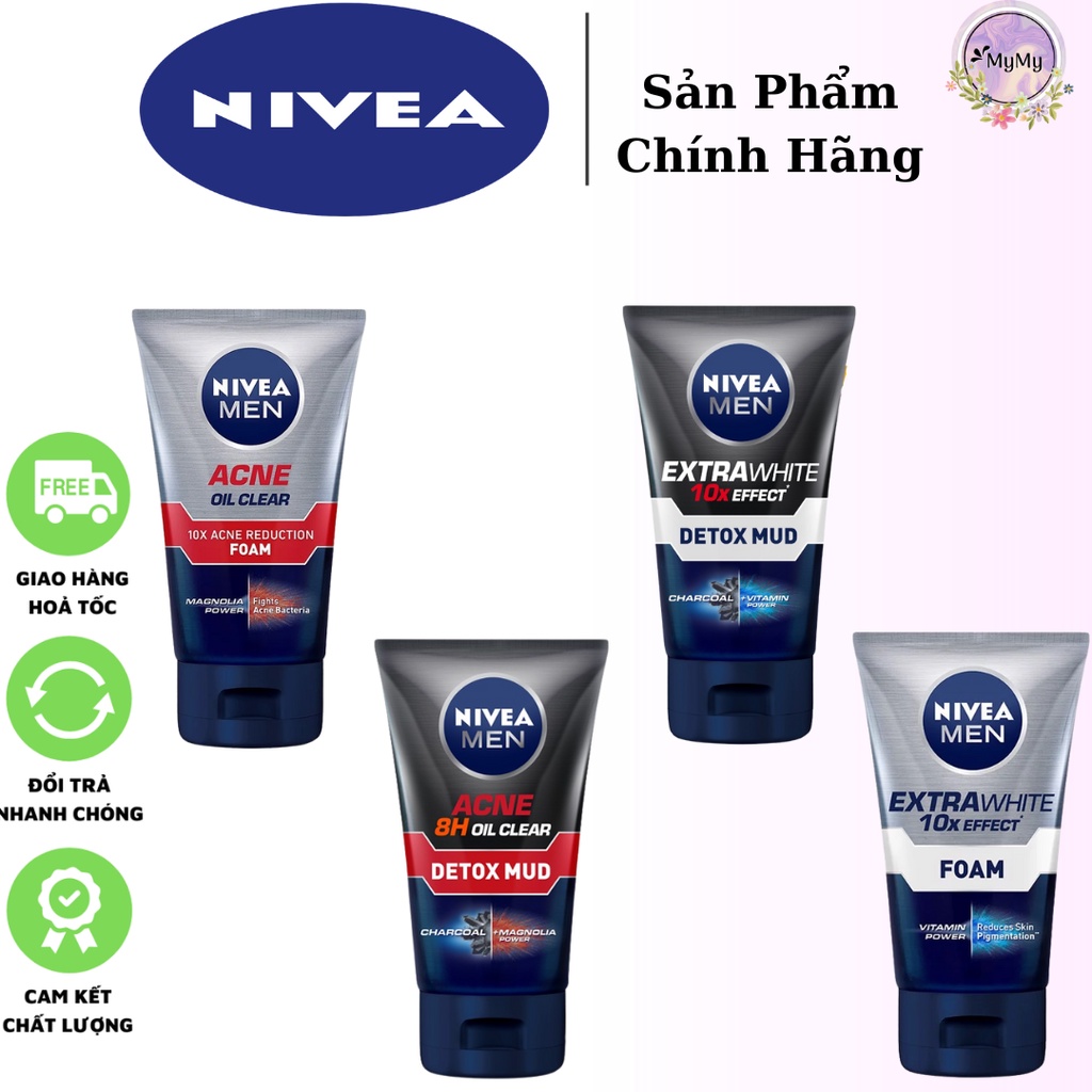 Sữa Rửa Mặt NIVEA Men (Nam Giới) 100g - Ngừa Mụn Cho Làn Da Sáng Mịn