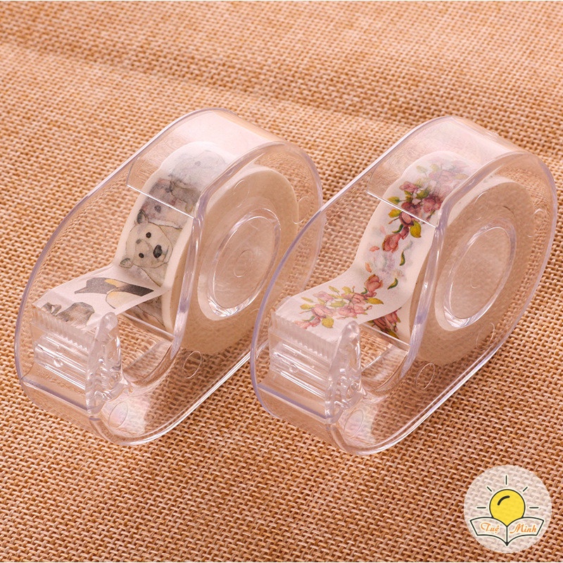 Dụng cụ cắt washi tape trong suốt kèm lưỡi dao trong suốt cỡ nhỏ C03