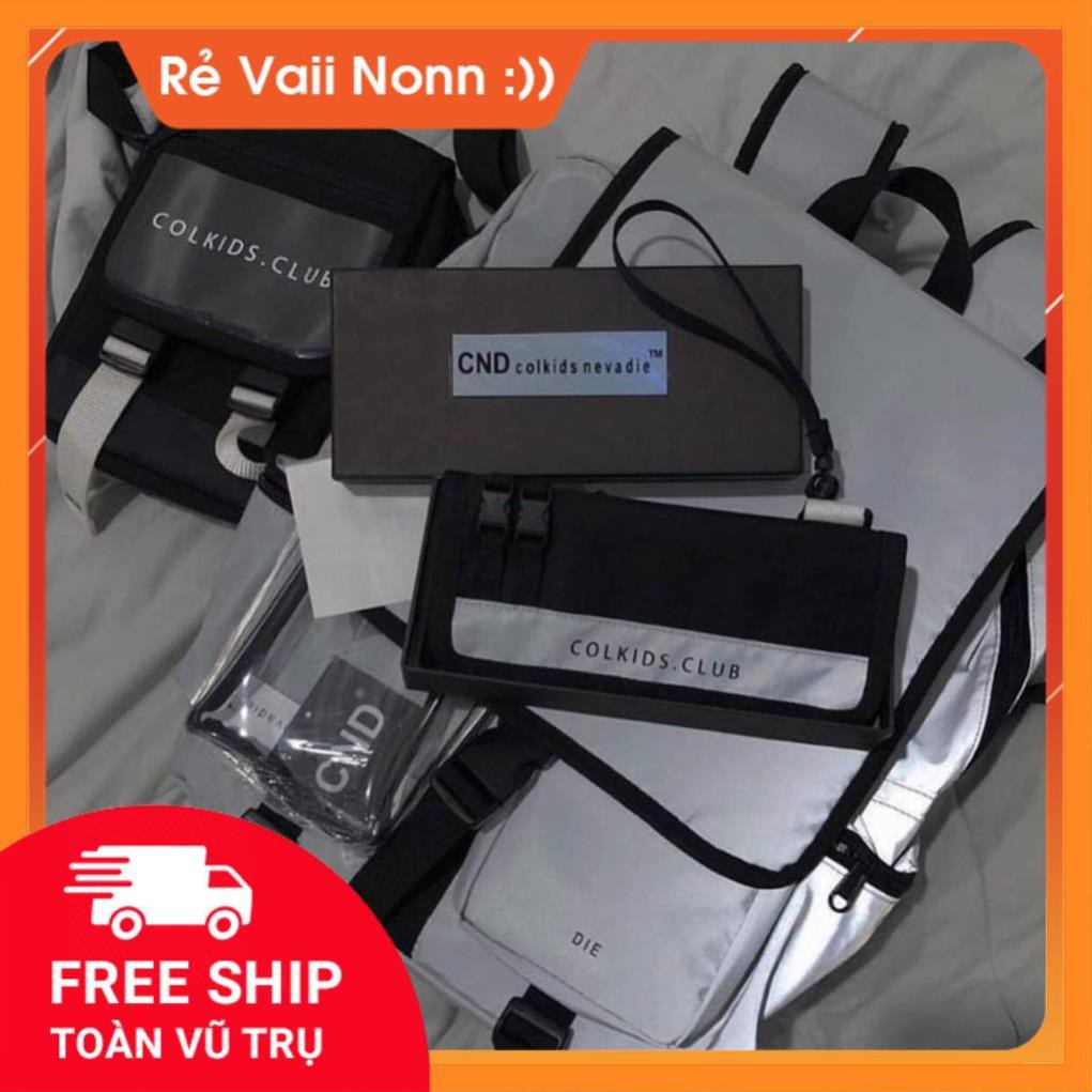 Balo colkids phản quang trắng Unisex full size