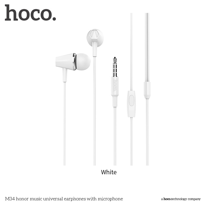 Tai nghe IP 5,6 Hoco M34 chân cắm tròn 3.5mm,có mic đàm thoại dành cho 5 6 6S 6Plus 6SPlus, android dây dài 1,2 mét