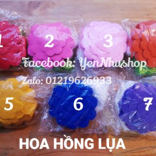 Bộ nguyên liệu hoa hồng giấy lụa.