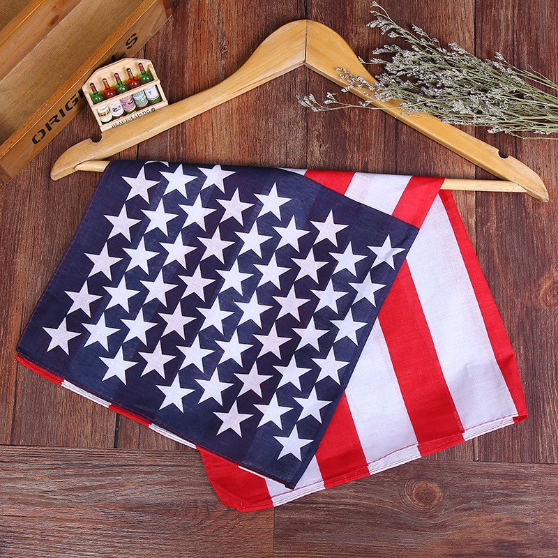 Khăn Bandana; Khăn Turban Hiphop nhiều màu 55x55cm hình cờ Mỹ; K02 - MOZETO