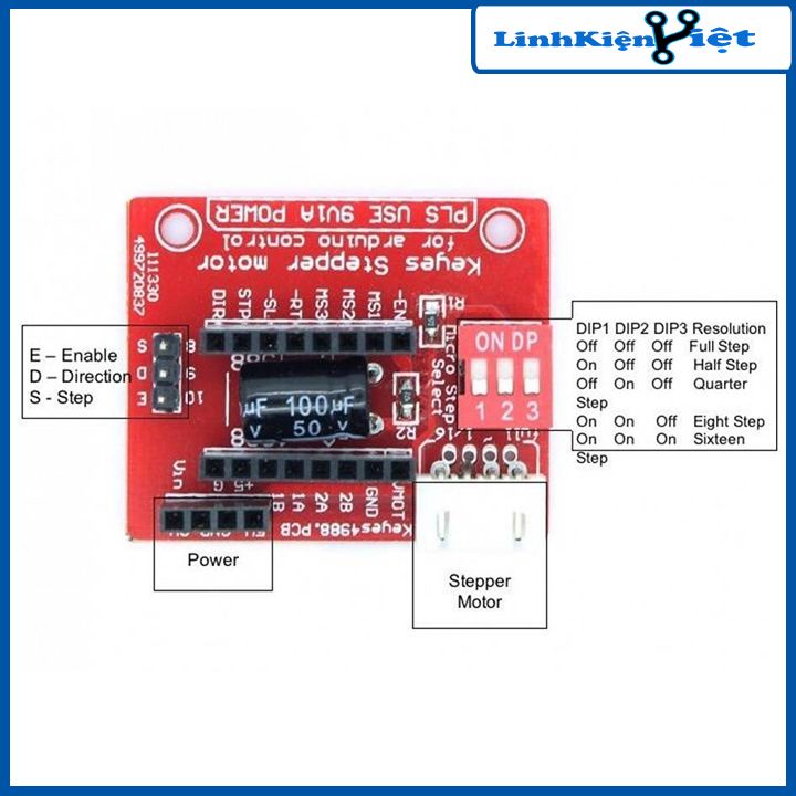 Shield điều mở rộng module điều khiển động cơ bước A4988 DRV8825