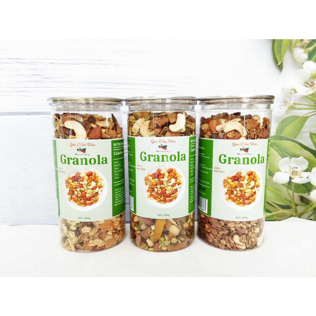 Granola Ăn Kiêng Không Đường Tỉ Lệ 50% Yến Mạch Hộp 500g