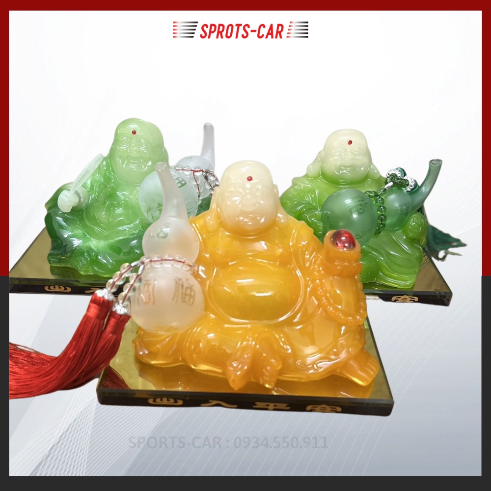 Tượng phật ngọc trang trí ô tô,bàn làm việc - tượng phật ôm hồ lô