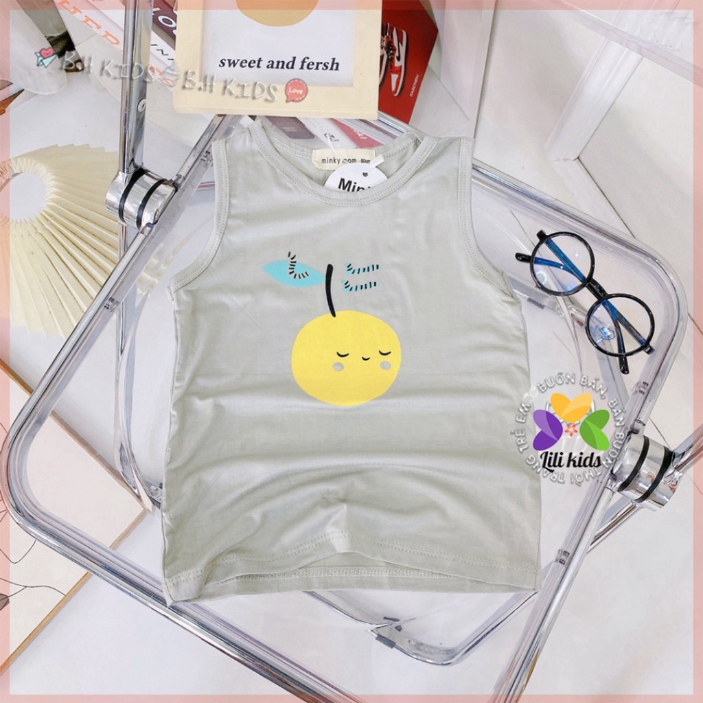 Áo ba lỗ cho bé trai bé gái LILIKIDS áo ba lỗ chất thun lạnh trơn thoáng mát ABL03