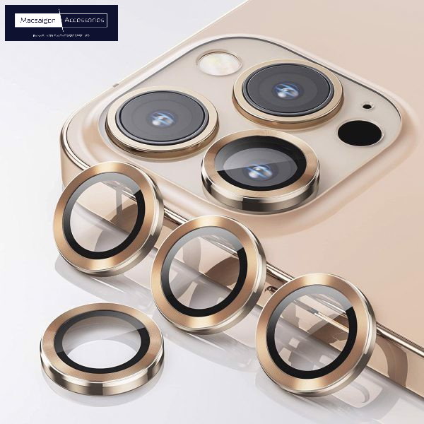 Cường lực chống va đập Camera Mipow Glass Alumium iPhone 14 Pro/ 14 Pro Max Gold (Màu vàng) - BJ14B-GD (Cái)
