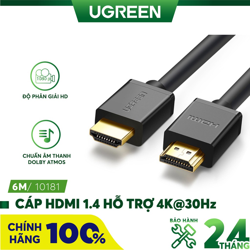 Cáp HDMI 6M Ethernet tốc độ cao chính hãng Ugreen 10181