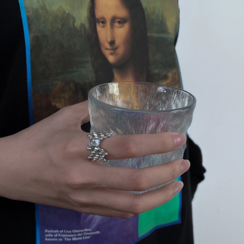 Nhẫn Trang Sức Kiểu Hở Đính Đá Zircon 19A1683 Phong Cách Retro Đơn Giản Cho Nam Nữ