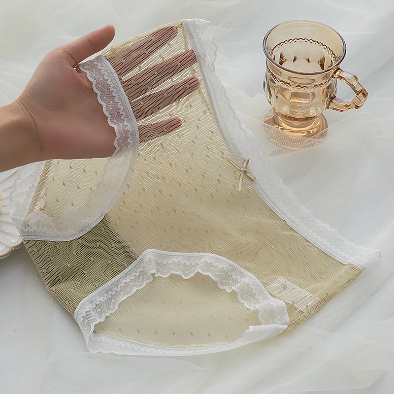 Set 5 Quần Lót Ren Thoáng Khí Lưng Vừa Quyến Rũ Cho Nữ