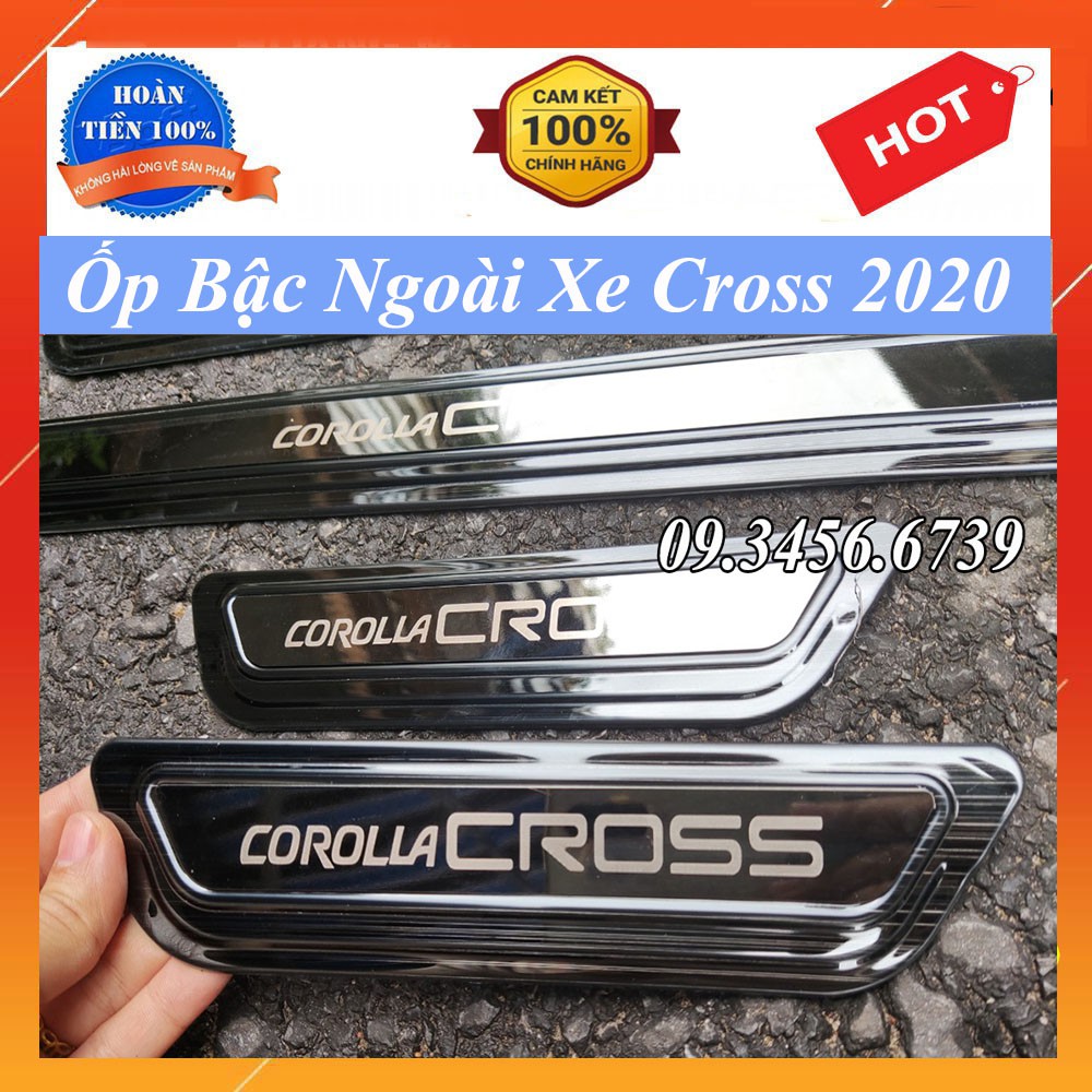 🚗Ốp Bậc Cửa Xe Corolla Cross 2020 2021 Mẫu Titan Hàng 3D có tem