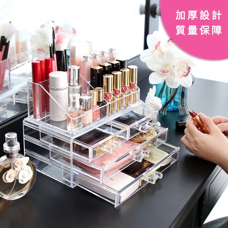 Hộp Đựng Đồ Trang Điểm Bằng Acrylic Trong Suốt Cỡ Lớn Tiện Dụng