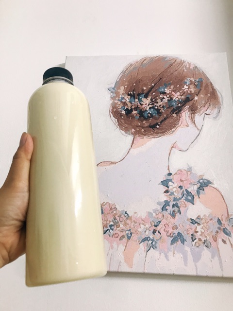Chai nhựa pet 1000 ml (1lit) kèm nắp fi 28 dáng dài