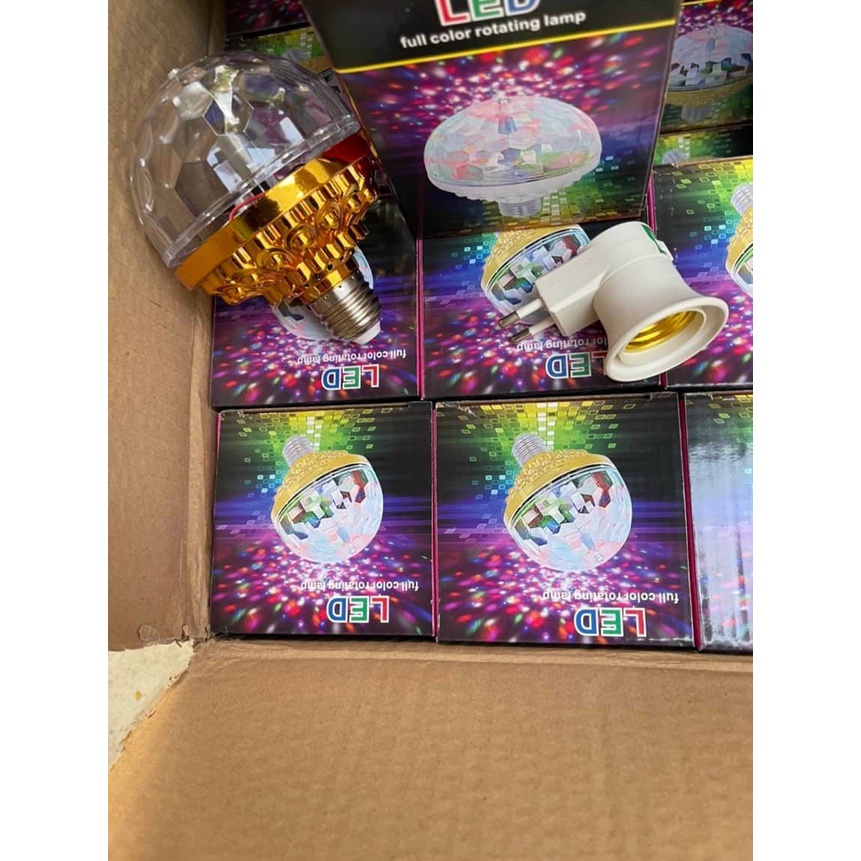 ĐÈN LED NHÁY TRANG TRÍ XOAY 360 PHA LÊ 7 MÀU
