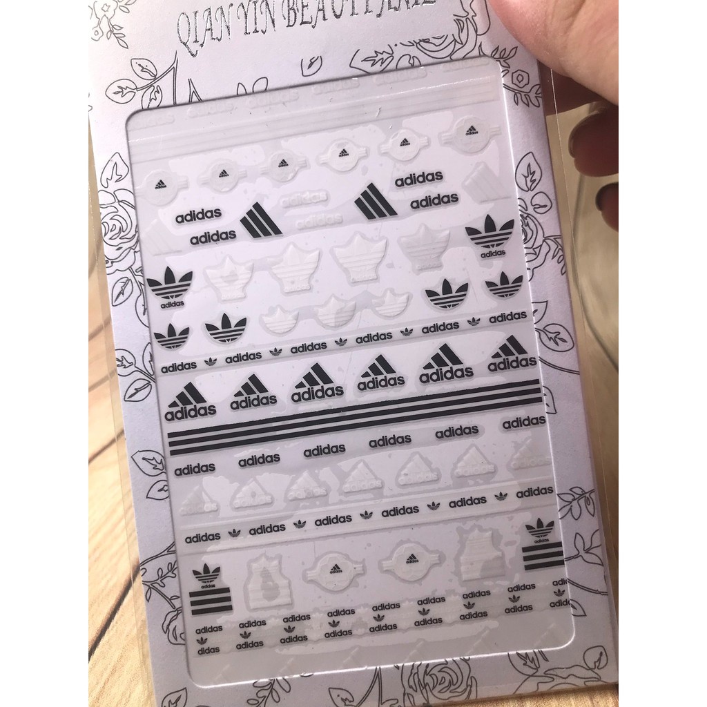 Hình dán móng tay ADD đen trắng C