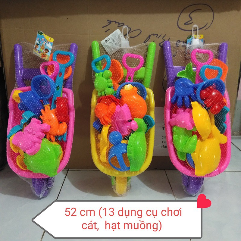 Đồ chơi xe rùa đi biển chơi cát, xe cút kít chơi hạt muồng cho Bé
