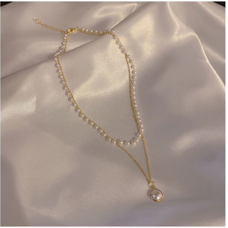 Vòng cổ chuỗi ngọc trai thiết kế xinh xắn thời trang cho nữ