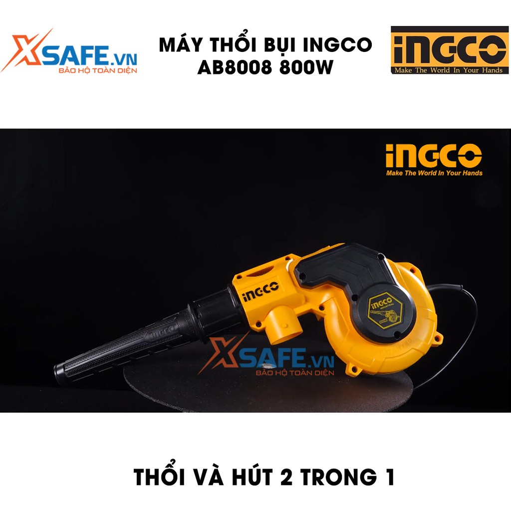 Máy hút, thổi bụi INGCO AB8008 công suất 800W Tặng kèm túi đựng bụi, ống hút và 2 ống hút bụi - Hút thổi bụi 2 trong 1