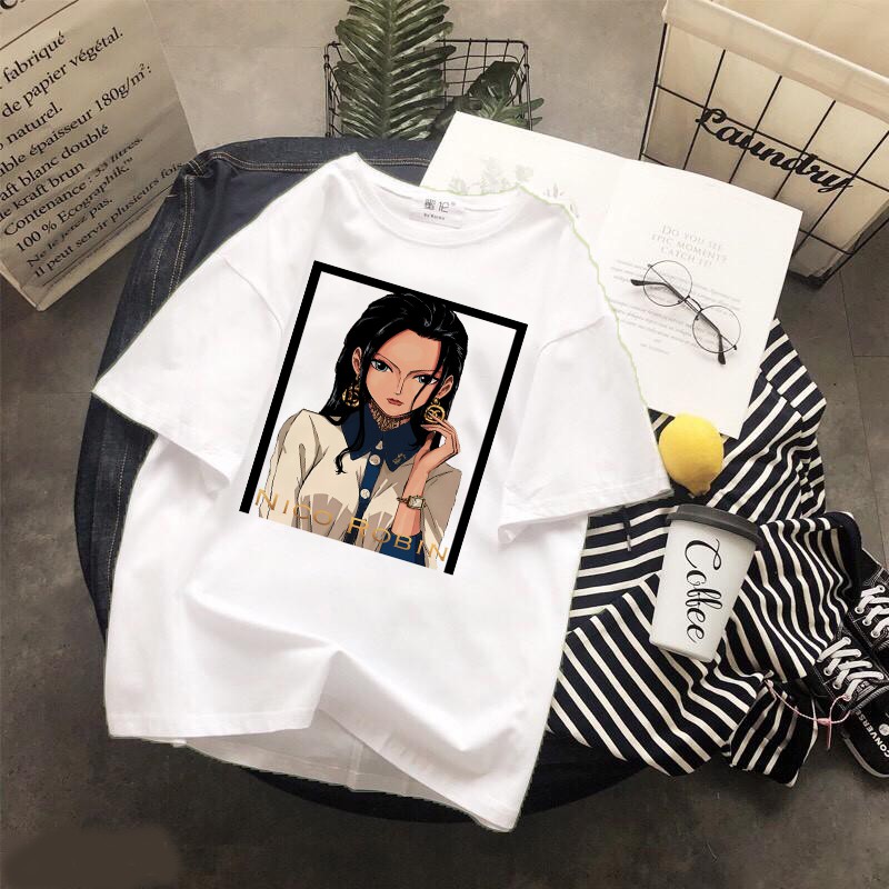 Áo thun Cotton Unisex - Nhân vật Nico Robin - One piece - Chibi - Nico Robin sắc sảo