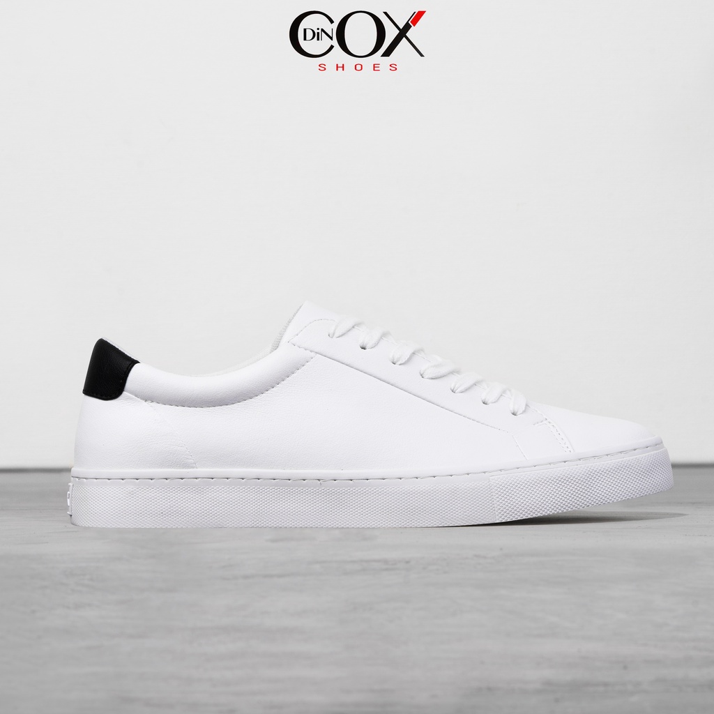 Giày Sneaker Da Unisex DINCOX D20 Năng Động Cá Tính White/Black