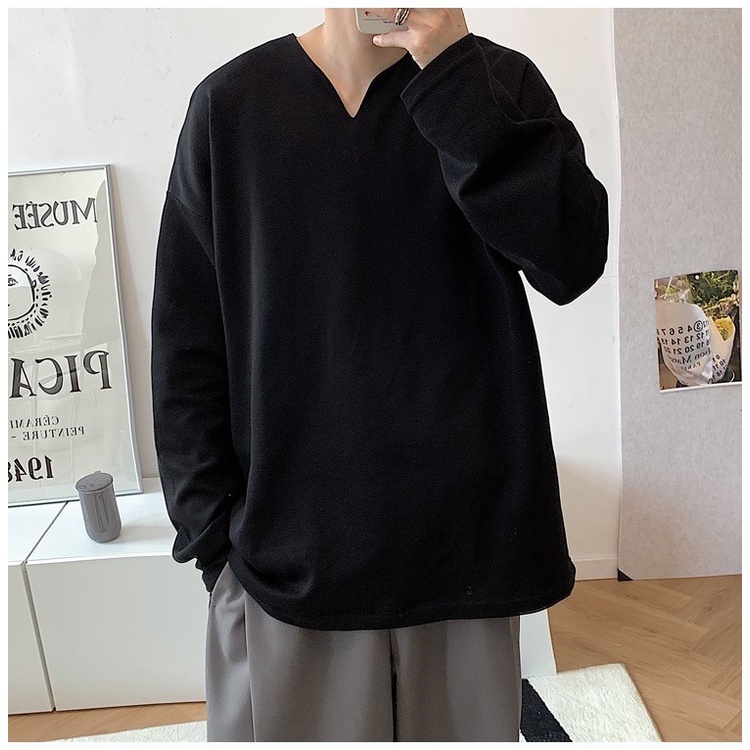 ÁO DÀI TAY CỔ V FORM RỘNG, VẢI COTTON MỀM MỊN, MẪU ĐƠN GIẢN PHÙ HỢP CẢ NAM VÀ NỮ
