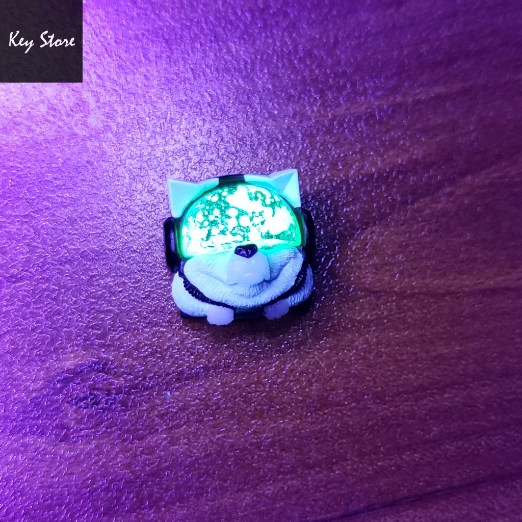 Nút bàn phím cơ artisan keycap sirius màu xanh tím kính phản quang