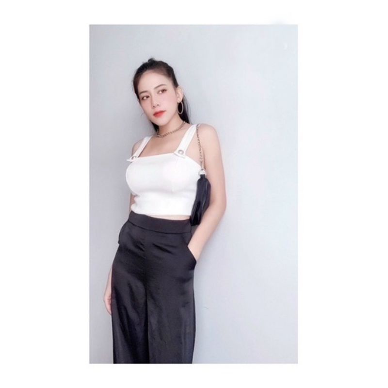 Áo 2 Dây Bản To Có Mút Ngực Form Áo Croptop