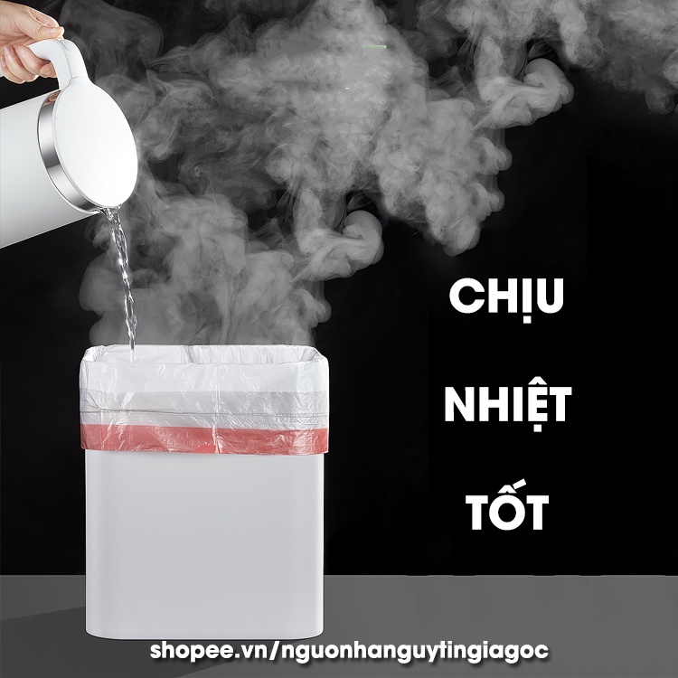 Túi đựng rác tự hủy sinh học có quai xách tiện dụng siêu dai,chắc - Bao đựng rác tự phân hủy có dây rút thông minh