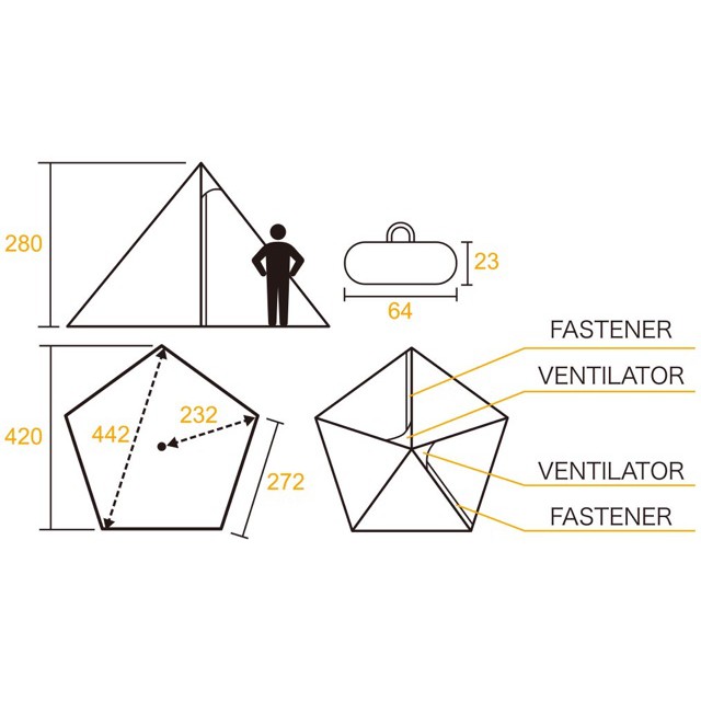 Lều cắm trại Tent Mark campoutvn lều cắm trại  du lịch dã ngoại lều 4 người bền gọn vải TC A059