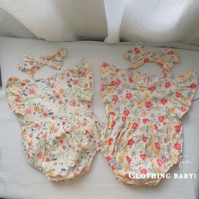 Bodysuit tay cánh tiên hoạ tiết hoa lá mùa xuân Shop Me Tam | BigBuy360 - bigbuy360.vn