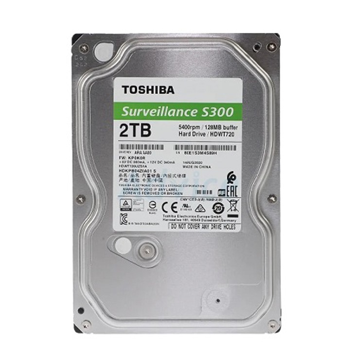 Ổ cứng Toshiba S300 Surveillance HDD 2TB dùng cho đầu ghi camera chính hãng bảo hành 3 năm