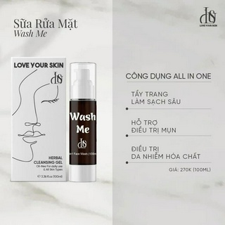 Wash me - LUS 100ml Sữa rửa mặt thảo dược giành cho mọi loại da phù hợp da mụn, yếu, lỗ chân lông to