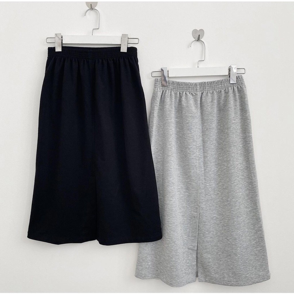 Chân váy trơn xẻ sau Basic Ullzang