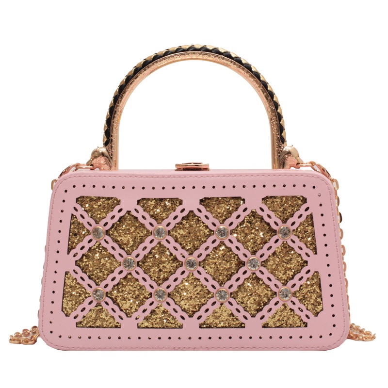 Túi Hộp Đeo Chéo Đính Kim Cương Giả Thời Trang Dành Cho Nữ