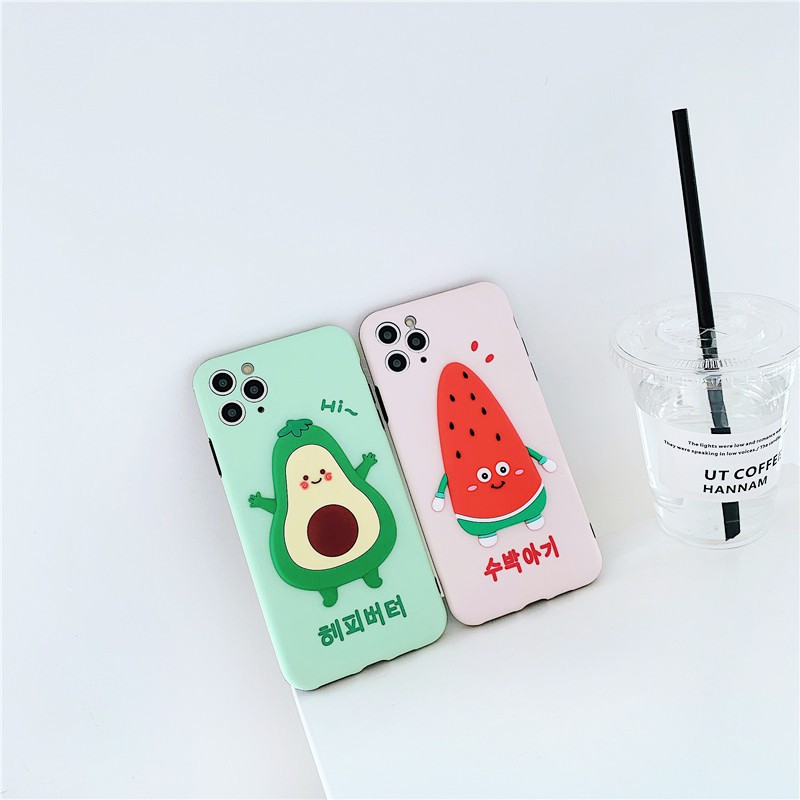 Ốp lưng iphone Bơ & Dưa 3D IMD dày dặn 5/5s/6/6plus/6s/6splus/7/7plus/8/8plus/x/xr/xs/11/12/pro/max/plus/promax | BigBuy360 - bigbuy360.vn