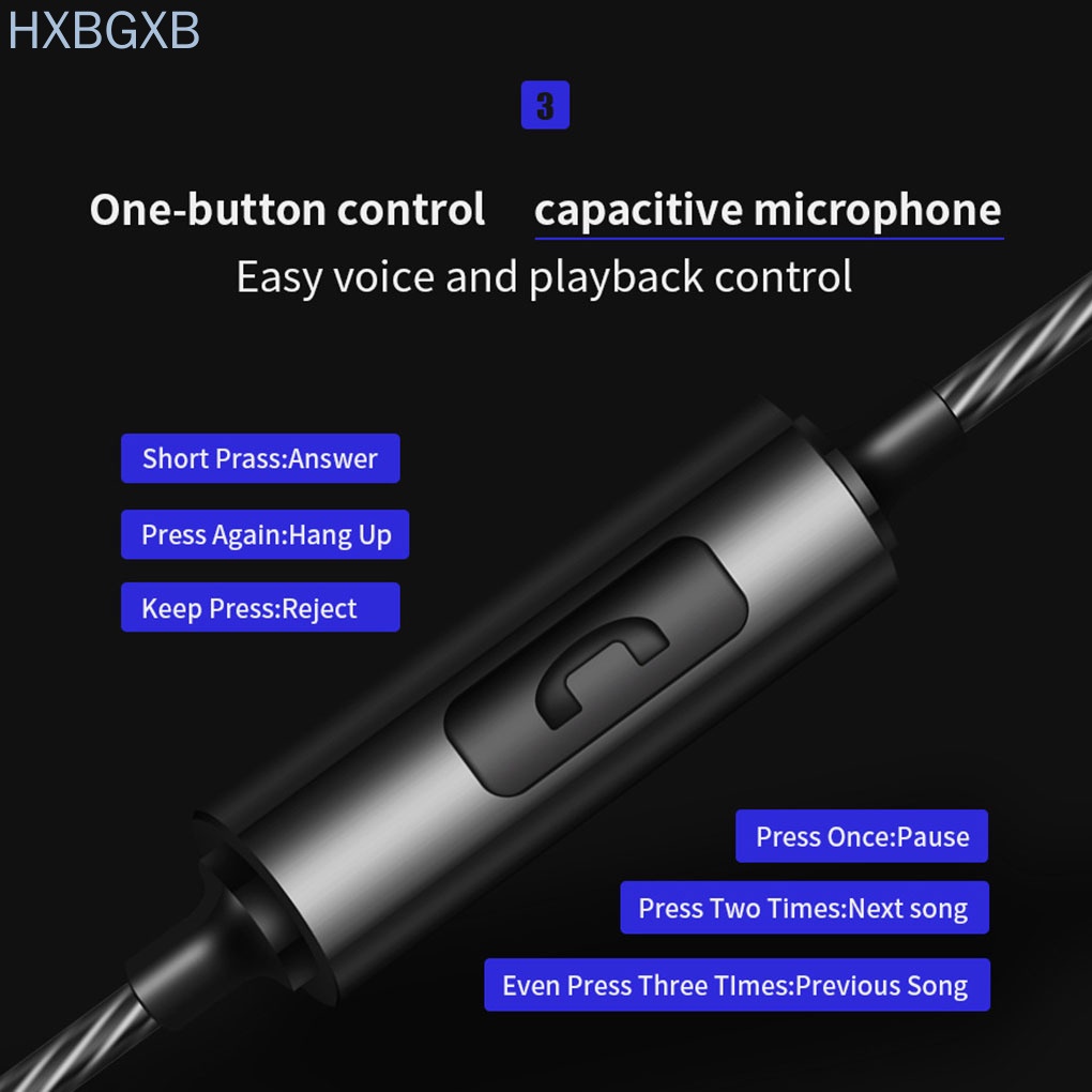 HXBG QKZ CK1 Earphone 3.5MM Bass Stereo Music Sport In-ear Earbuds Phone MP3 MP4 Noise Isolating Headset