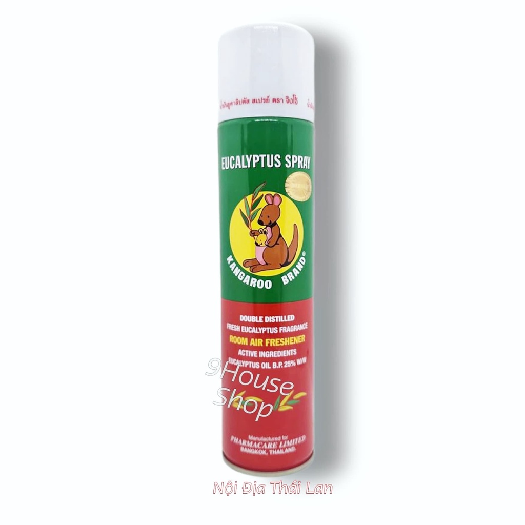 Xịt Phòng Tinh Dầu Khuynh Diệp Kangaroo 300ml Thái Lan