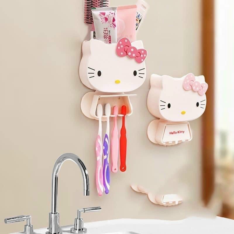 PVN31590 Kệ đựng bàn chải đánh răng Hello Kitty dán tường trong nhà tắm T2 .