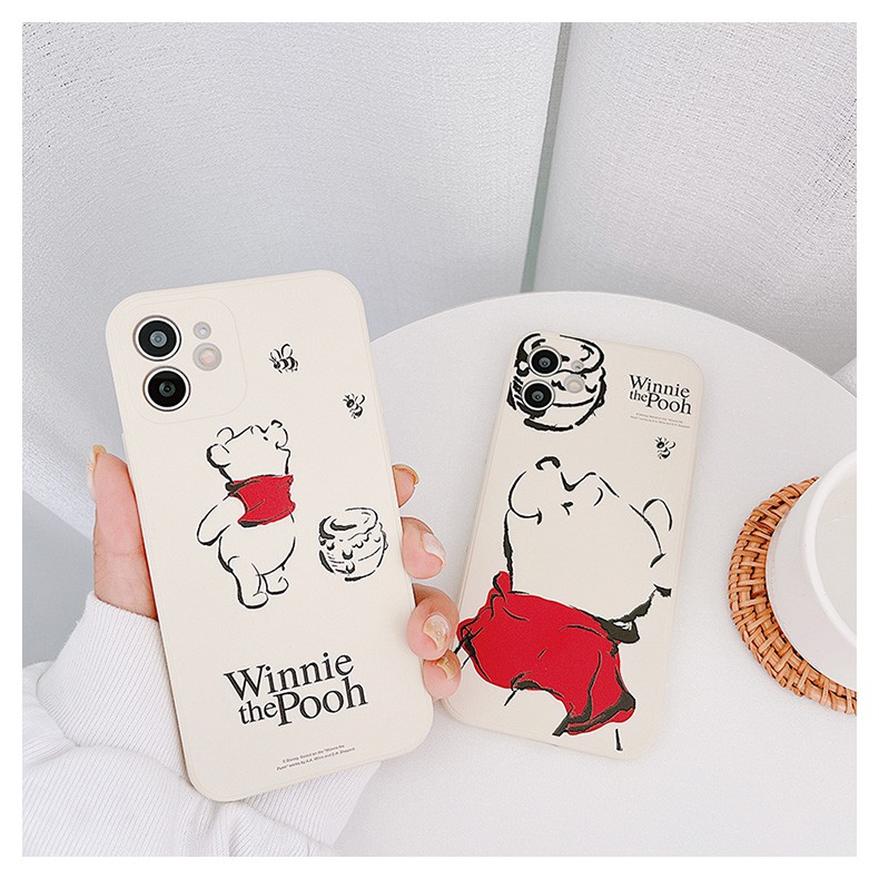 Ốp lưng đủ dòng Samsung A52/A72/M10/J7 Prime/....Silicone TPU dẻo viền vuông bảo vệ camera hình Winnie the Pooh