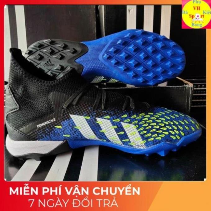 Giày đá bóng sân cỏ nhân tạo Adidas Predator Freak. TF Xanh Dương pi 🏈️