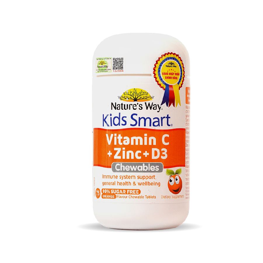 Vitamin Nature’s Way Kids Smart Vitamin C + Zinc + D3 giúp tăng đề kháng cho bé