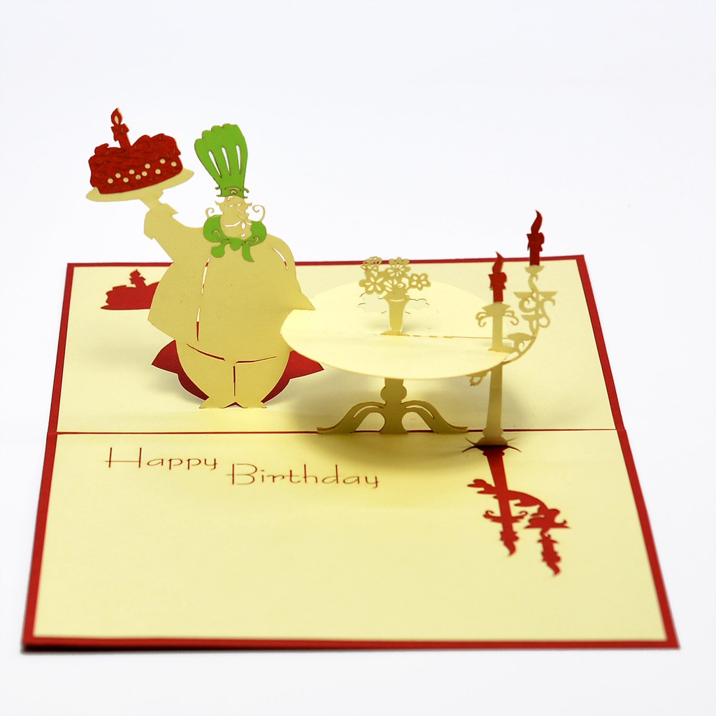 Thiệp nổi 3D handmade, 3D pop-up card Happy Birthday card- BD017, size 10x15cm
