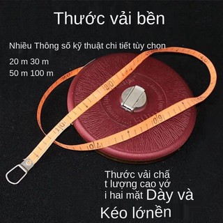 , thước dây da sợi thủy tinh / thước vải lanh, thước đo 10 mét, 20 mét, 30 mét, 50 mét, 100 mét, dày thước dây