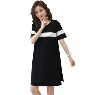 Váy bầu đen phối trắng