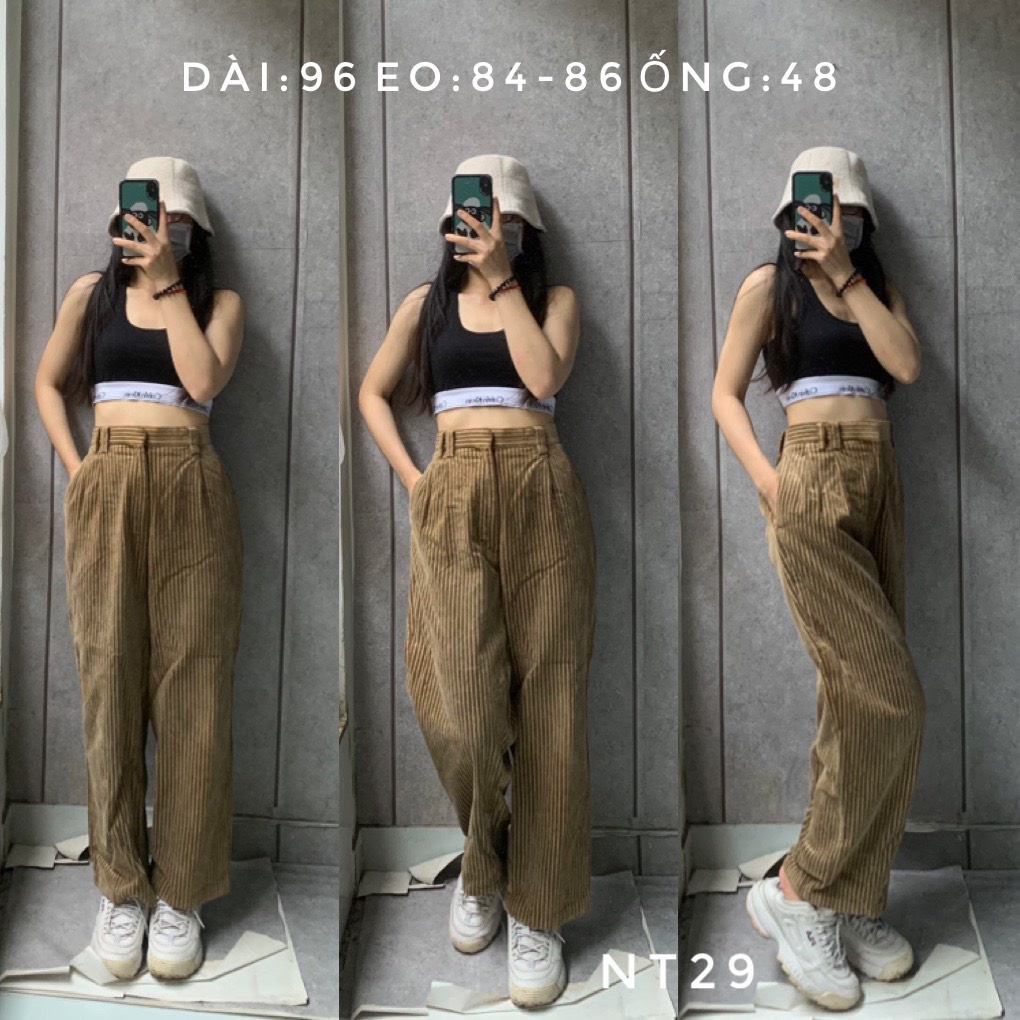Quần nhung tăm 2hand unisex nam nữ