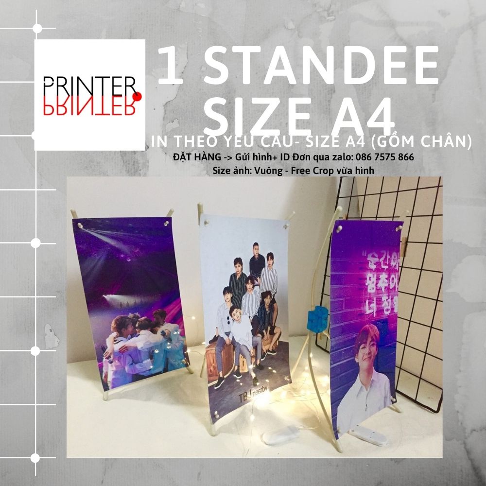 [ĐÃ GỒM CHÂN] Standee mini A4 để bàn In Theo Yêu Cầu